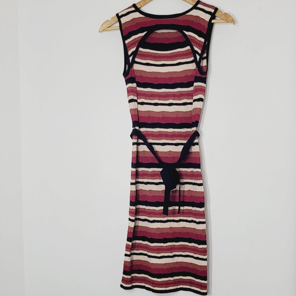 ALI & JAY Anthropology Multicolor Striped Knit Sleeveless Peek A Boo Neck Belted